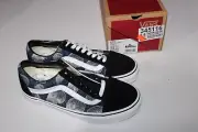 Vans Old Skool Wireframe Skulls Black&White Skate Unisex Skate Sneakers W8/M6.5