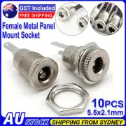 10pcs 5.5 mm x 2.1mm DC Power Jack Socket Female Panel Mount Connector DC 30V 5A