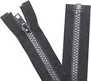 Sawoake 2 Pieces #5 15cm Separating Jacket Zippers for Sewing Coats Jacket Zipper Black Moulded Plastic Zippers Bulk Tailor DIY Sewing Tools for Garment/Bags
