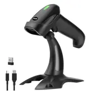 Wireless Barcode Scanner with Stand - 2-in-1 (2.4GHz Wireless + USB 2.0 Wired...