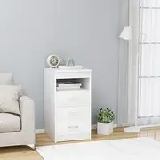 Stylish White Engineered Wood Drawer Cabinet 40x50x76 cm with 3 Spacious Drawers & Upper Shelf for Maximum Storage and Organization