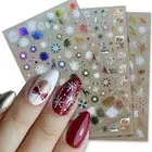 Winter Transfer Decals Xmas 3D Nail Stickers Christmas Snowflakes