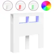 LED Lights Cabinet Wooden Bed Frame Head Storage Shelf Bedhead Headboard 180cm
