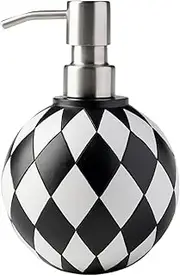 Soap Dispenser, Hand Wash Dispenser, Dish Soap Dispenser with Pump, Modern Checkerboard Bath Dispenser, Refillable Liquid Hand Soap Dispenser for Bathroom Kitchen, Dish Soap Dispenser with Pump