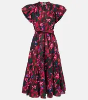 [Ulla Johnson] Ulla Johnson Ottilie floral cotton midi dress AU 2 multicoloured