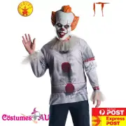 Mens Licensed Pennywise IT Costume Stephen King Evil Circus Movie Halloween