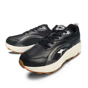 【KangaROOS 美國袋鼠鞋】女 GLORIA 機能運動 慢跑休閒鞋(黑-KW11770)
