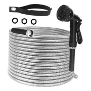 50 ft Garden Hose Expandable, 304 Stainless Steel Metal Water Hose with 10
