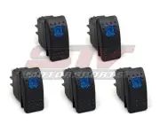 20Amp 12V Blue Light Rocker Switch Polaris RZR Maverick Commander Boat 5 Qty