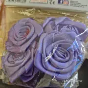 Porta craft/Vivaldi ribbon rosettes/flowers - pink/purple/cream x 4 packs (216)