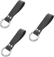 [JEWEDECO] 3pcs Medieval Skirt Hike Leather Tool Belt Accessory with Double Ring Attachment for Renaissance Cosplay Travel Camping and Outdoor Activities Durable Decorative Design