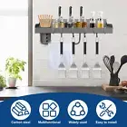 Kitchen Utensil Rack Wall Mounted Carbon Steel Spice Rack with Utensil AU*