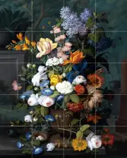 20 Tiles Art Bouquet Flowers Vase Mural Ceramic Backsplash Bath Tile #2385