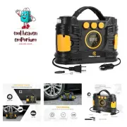 Air Compressor Tire Inflator, Portable 12V DC/120V AC Tire Pump Maximum120 PS...