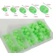 100pcs Oval Soft Plastic Luminous Glow Fishing Eggs Beads Float with 3.7mm-10mm