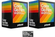 Polaroid Originals Go Instant Color Film - Black Frame - for The Polaroid GO Camera - 2 Double Packs with Cloth (32 Photos)