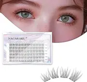 NAGARAKU Selfgrafting Segmented False Eyelashes DIY Eyelashes Triple Fish Tail Lashes Bonded Cluster Lashes 0.07 C 10-11-12-13 MIX Individual Eyelash Extension For DIY Eyelash Extensions at Home
