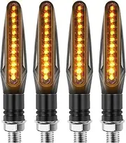 Indicators Flowing Turn Signal 4pcs/Set Motorcycle Turn Signal Light Indicators Amber LED Flasher Motorbike Blinkers Universal 12V Lamp Turn Signal Indicator(Black)