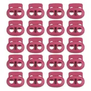 0.8x0.9" Cord Locks, 30 Pack Double Hole Spring End Toggle Stopper, Rose Red