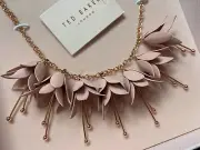 TED BAKER ROSE GOLD BLUSH PINK FUCHSIA DROP FAWNA NECKLACE RETAIL BNIB