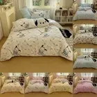Cartoon Pochacco Print Pure Cotton Duvet Cover Flat Sheet Pillowcase Bedding Set