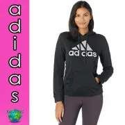 adidas Women's Game & Go Pullover Hoodie Size Medium Black/Silver Glitter NEW
