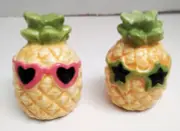 Summer Pineapples MINI Salt And Pepper Set Cracker Barrel Collectible NEW