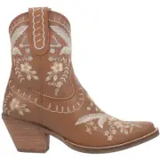 Dingo Womens Primrose Embroidered Floral Snip Toe Boots 2-3" Size 11