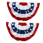 American Flag Bunting for Outside,4th of July Flags 1.5x3.0 Feet, 2 Pack
