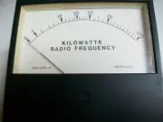 LARGE SIMPSON WATTMETER 0-100KW RF WATTS 4 1/2" W x 4" T FS= 50uA. Dc.