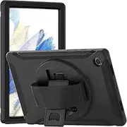 SaharaCase Protection Hand Strap Series Case for Samsung Galaxy Tab A8 10.5 Inch (2021) [Shockproof Bumper] Rugged Protection Antislip Integrated Kickstand - Black