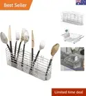 Cutlery Holder, Silverware Organizer And Drying Rack Stainless Steel With Hoo...
