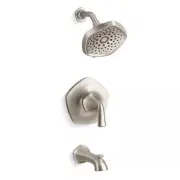 KOHLER Sundae Tub and Shower Faucet in Vibrant Brushed Nickel Valve Included