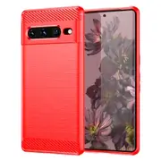 MCC Slim Google Pixel 7 Pro 5G Shockproof Soft Carbon Case Cover Skin 7Pro [Red]