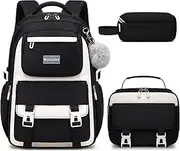 Makukke School Backpack for Girls Book Bag Set, School Bag for Teens Girls Kid Children Elementary Middle School Student, Waterproof