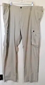 Dockers Cargo Pants Mens 44x32 Khaki Classic Fit Utility Flat Front Cotton