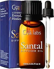 Gya Labs Santal Diffuser Oil Fragrance Oil Blend - Natural Aromatherapy Sandalwood Essential Oils for Home - Santal Perfume for Car & Office Diffuser Scent (10 ml)