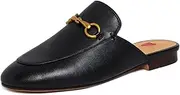 [Vertundy] Women's Mules Low Heel Flats Leather Slip On Backless Sandals for Girls Lady Work Slides
