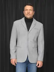 NWT SIZE 4X GREY MENS BLAZER, TAILOR FIT, FANCY HOOK BUTTON ONE OF A KIND