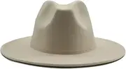 [Generic] Classical Felt Hats Unisex Wide Brim Fedora Hats Solid Caps Mens Womens Wedding Church Jazz Hats 14 59-61CM, 14, One Size, 14, One Size