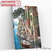 Paint By Numbers Kit Bridge Stairs Abstract Painting Art Wall Canvas Draw Framed