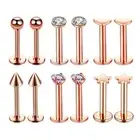 16G Steel Lip Bar Labret Lip Rings Tragus Stud Piercing Jewelry