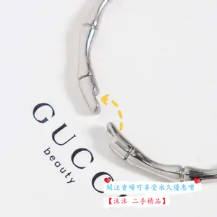 【沫沫二手精品】新款 古馳 gucci 銀色 光面 竹節手鐲 手環 男女款 現貨