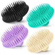 4Pack Hair Scalp Exfoliator Brush Dandruff Cleaning Brush, Flexible Scalp Mas...