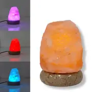 USB Colour Changing Salt Himalayan Lamp - Natural Shape Pink Rock LED Light