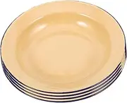 NOLITOY Unbreakable Enamel Plate Set 4pc Retro Style Fruits Plates Smooth Edging