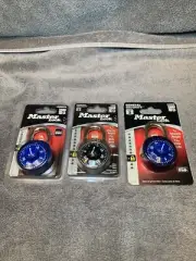 NEW 3 Master Lock Combination Locker Padlocks 2-1530DCM Blue & 1-1500D Black