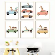 [Namly Design] Posters - Animals in the Car / Set of 6