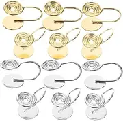 Baluue 12Pcs Clip Earring Backs Safe Ear Clips Shaped Converter for DIY Jewelry Flat Back Ear Clips No Piercing Required for Custom Earrings