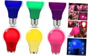 LED Colored Light Bulbs 9Watts (60W Equivalent), Non-Dimmable E26 Base for